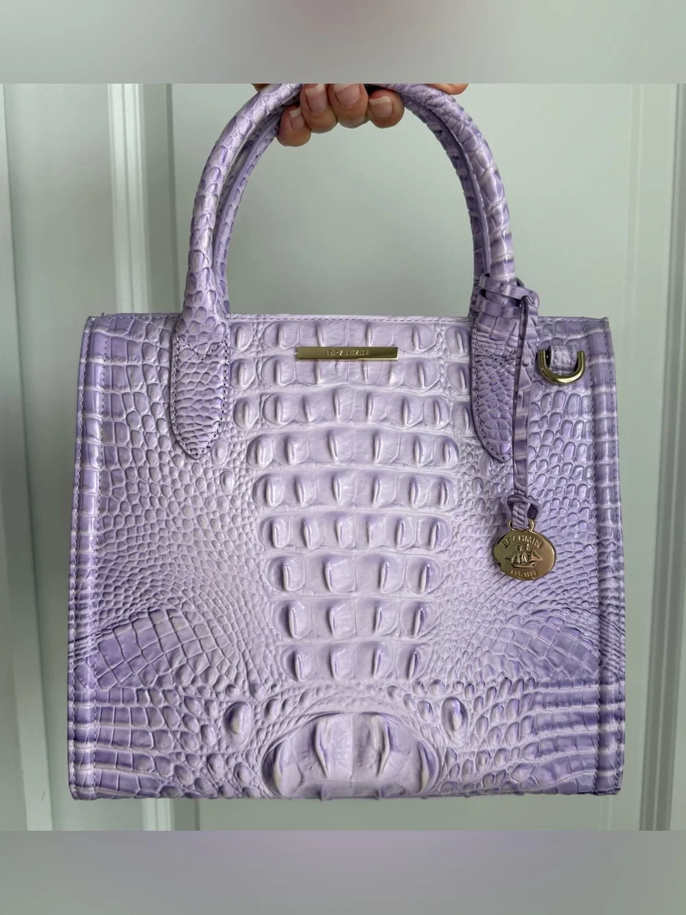 Brahmin Small Caroline Satchel Gentle Lavender Melbourne Leather